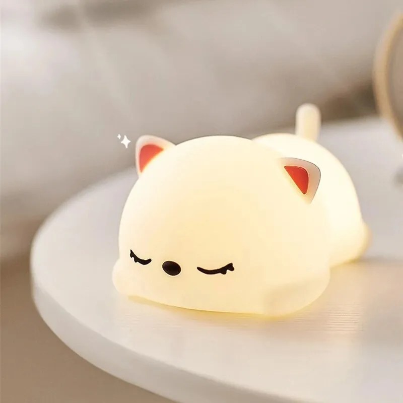 Detská stolná LED lampa Kitty biela