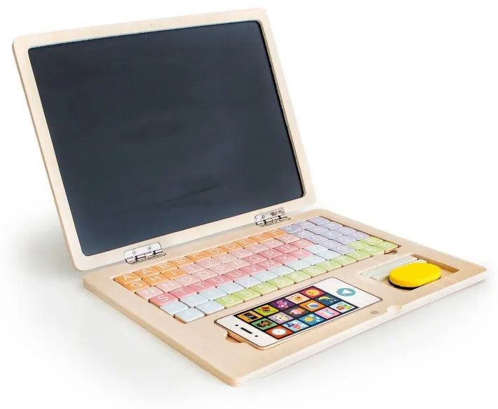 Drevená notebooková edukačná magnetická tabuľa