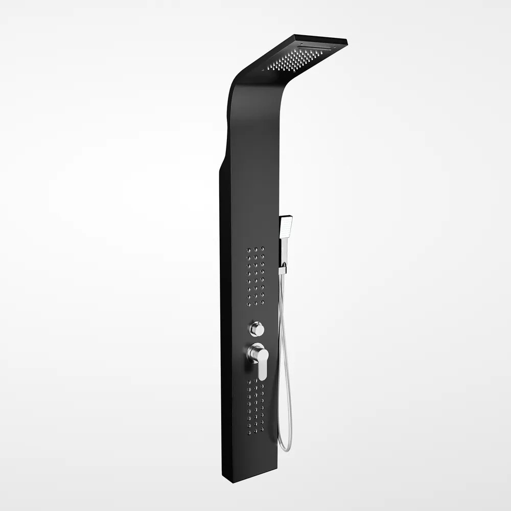 Alegre BLACK Sprchový panel, nehrdzavejúca oceľ
