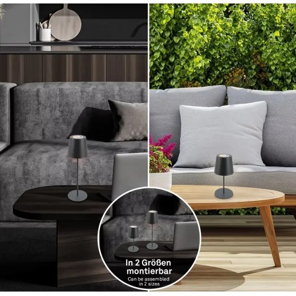 Briloner 7507015 - LED RGBW stmievateľná nabíjacia stolová lampa LED/2,5W/5V IP44 antracit