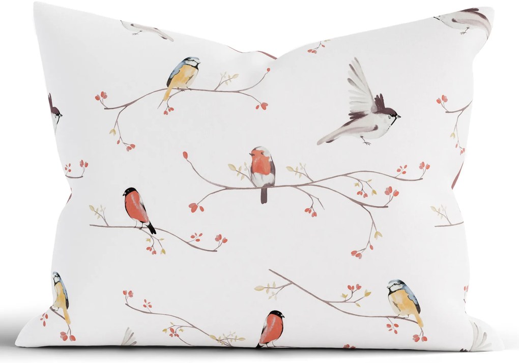 Bavlnená obliečka na vankúš Renforcé 70 × 90 cm - Vtáčiky
