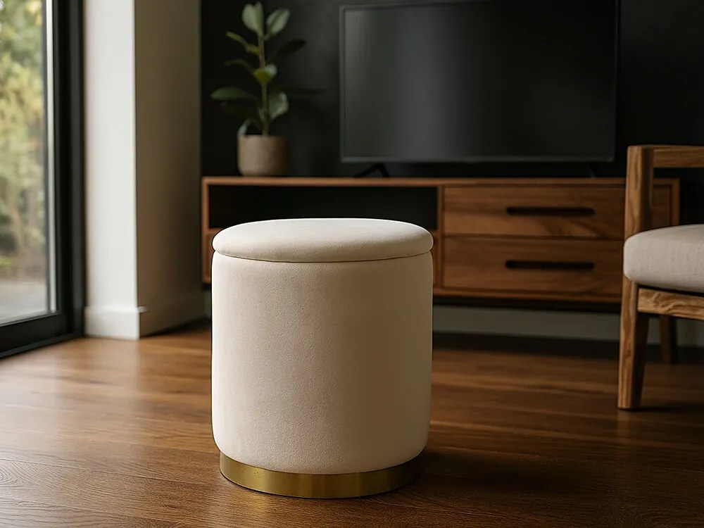 CH Taburetka s úložným priestorom Lena - krémová