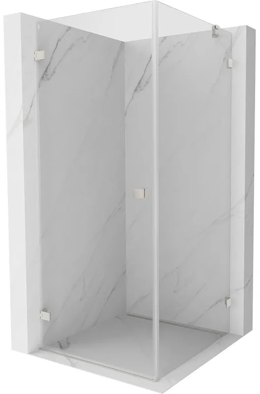 Mexen Lunar-B, výklopný sprchový kút ľavý 100 x 100 cm, 8mm číre sklo, oceľový profil, 832-100-100-97-00-L