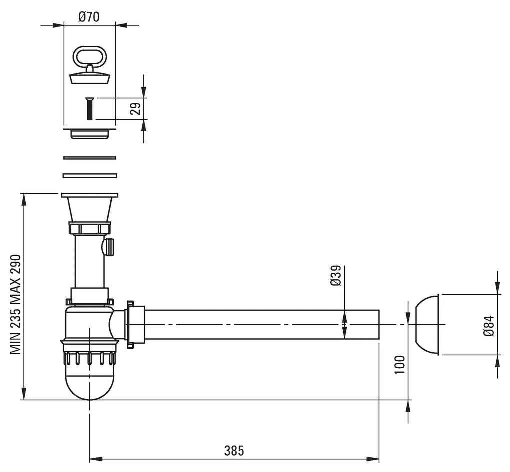 Deante Deante, nerezová výlevka 1-komorová s otvorom pre batériu, B/O 550x495x210, 2" + sifón, brúsená nerez, DEA-ZYK_010B