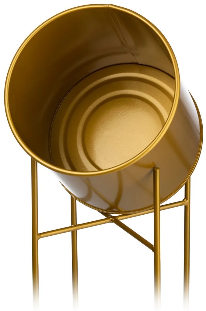 KOVOVÝ KVETINÁČ SO STOJANOM GOLDEN 55X21 CM ZLATÁ
