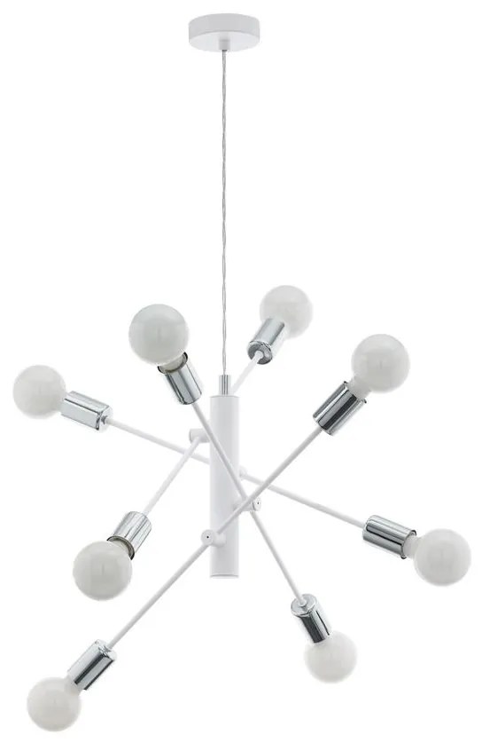 Eglo 98017 - Luster na lanku GRADOLI 8xE27/60W/230V biela
