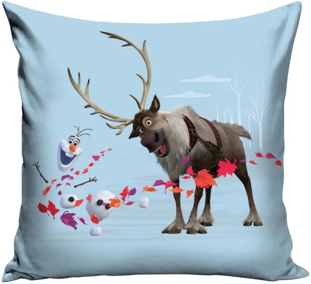 Obojstranný vankúš Ľadové kráľovstvo – Frozen – motív Anna & Elsa - 38 x 38 cm