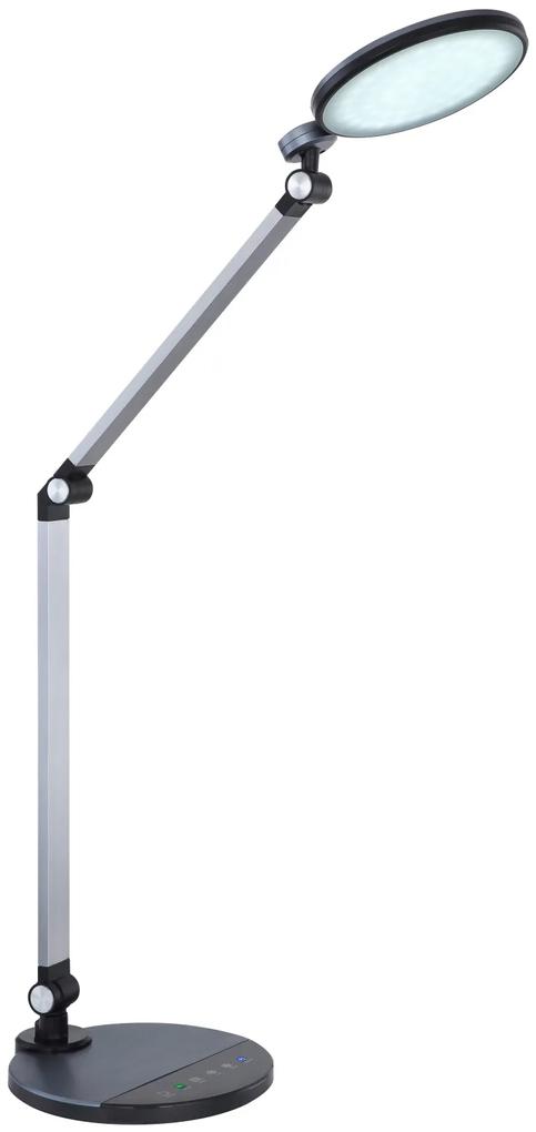 GLOBO Stolná LED stmievateľná lampa do kancelárie KONSTI, 10W, teplá-studená biela, čierna