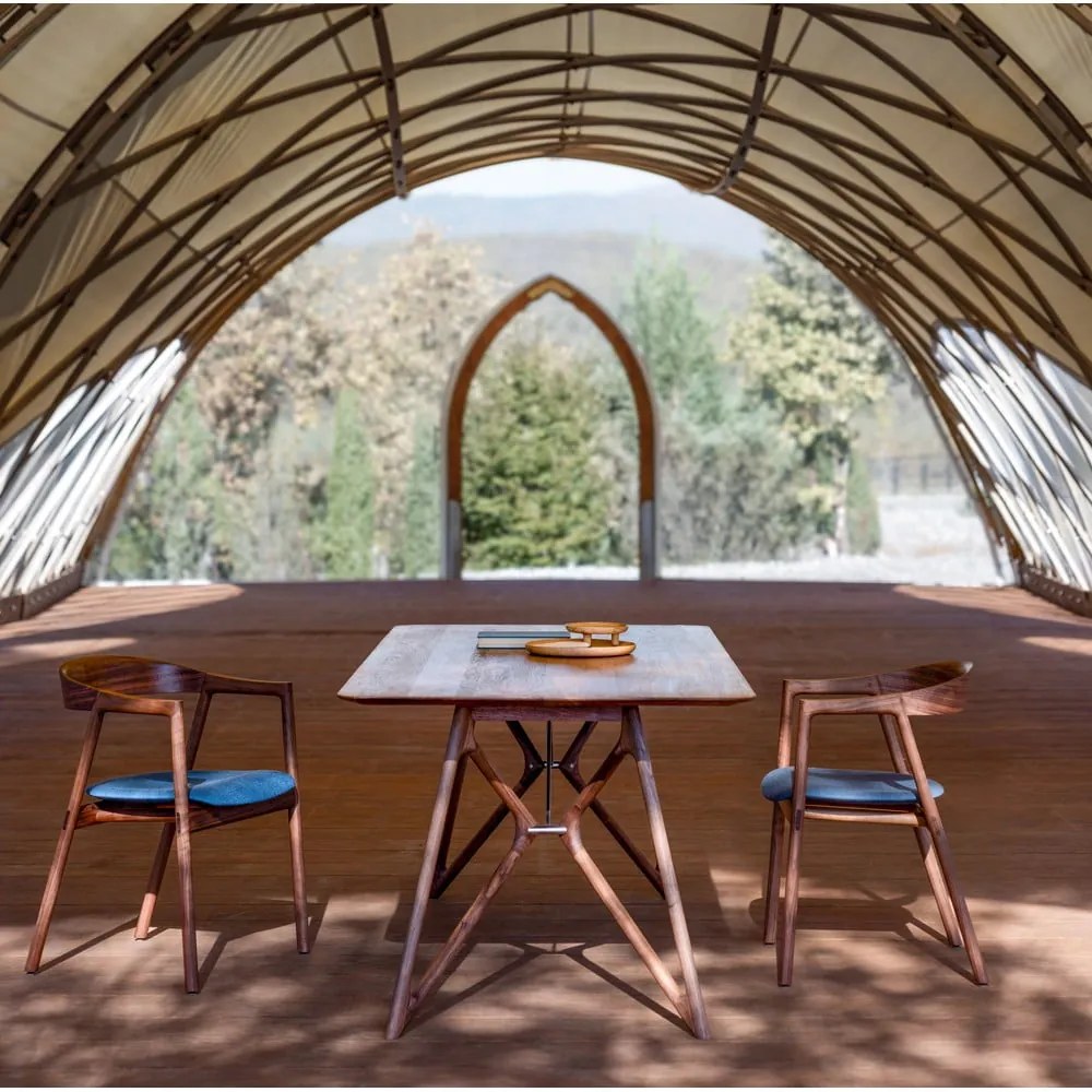 Modrá/hnedá jedálenská stolička Muna – Gazzda