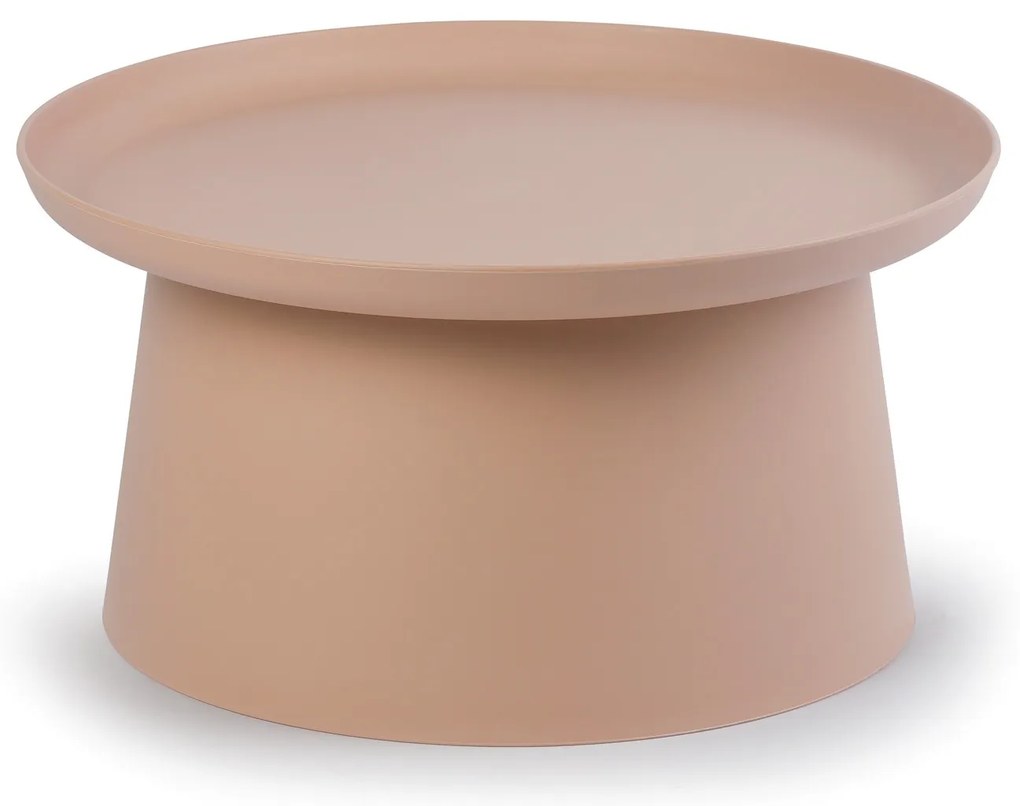 Plastový kávový stolík FUNGO, priemer 70 cm, tehlová