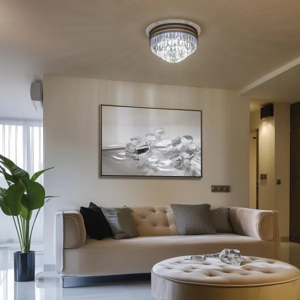 Brilagi - LED krištáľové stropné svietidlo VELURE 5xE14/40W/230V čierne