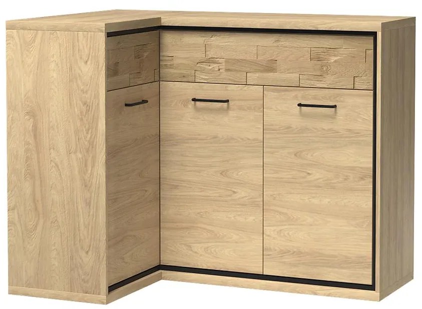 Komoda Rohová Doska M15* Odraz Mediolan Natural Hikora