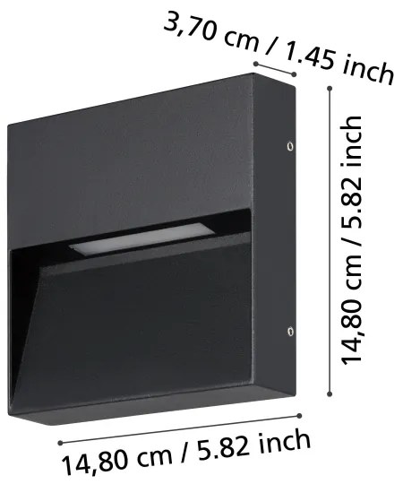 Eglo 900889 - LED Vonkajšie nástenné svietidlo MARUGGIO LED/4,8W/230V IP65