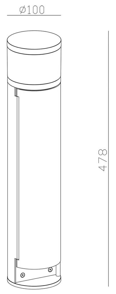 Zásuvkový LED stĺpik s dvomi zásuvkami, IP44