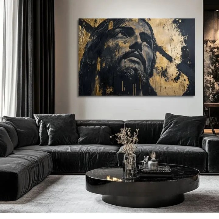 Božská majestátnosť | Domaľované akrylom a zlatými plátkami 60x90 cm