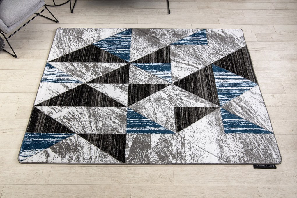 Koberec ALTER Nano trojuholníky, modrý