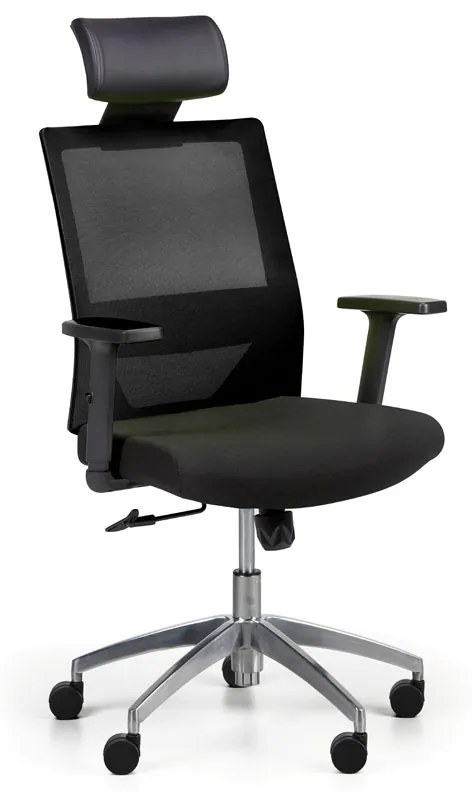 Kancelárska stolička so sieťovaným operadlom WOLF II 1+1 ZADARMO, čierna