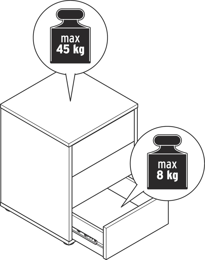 Nočný stolík typu boxspring