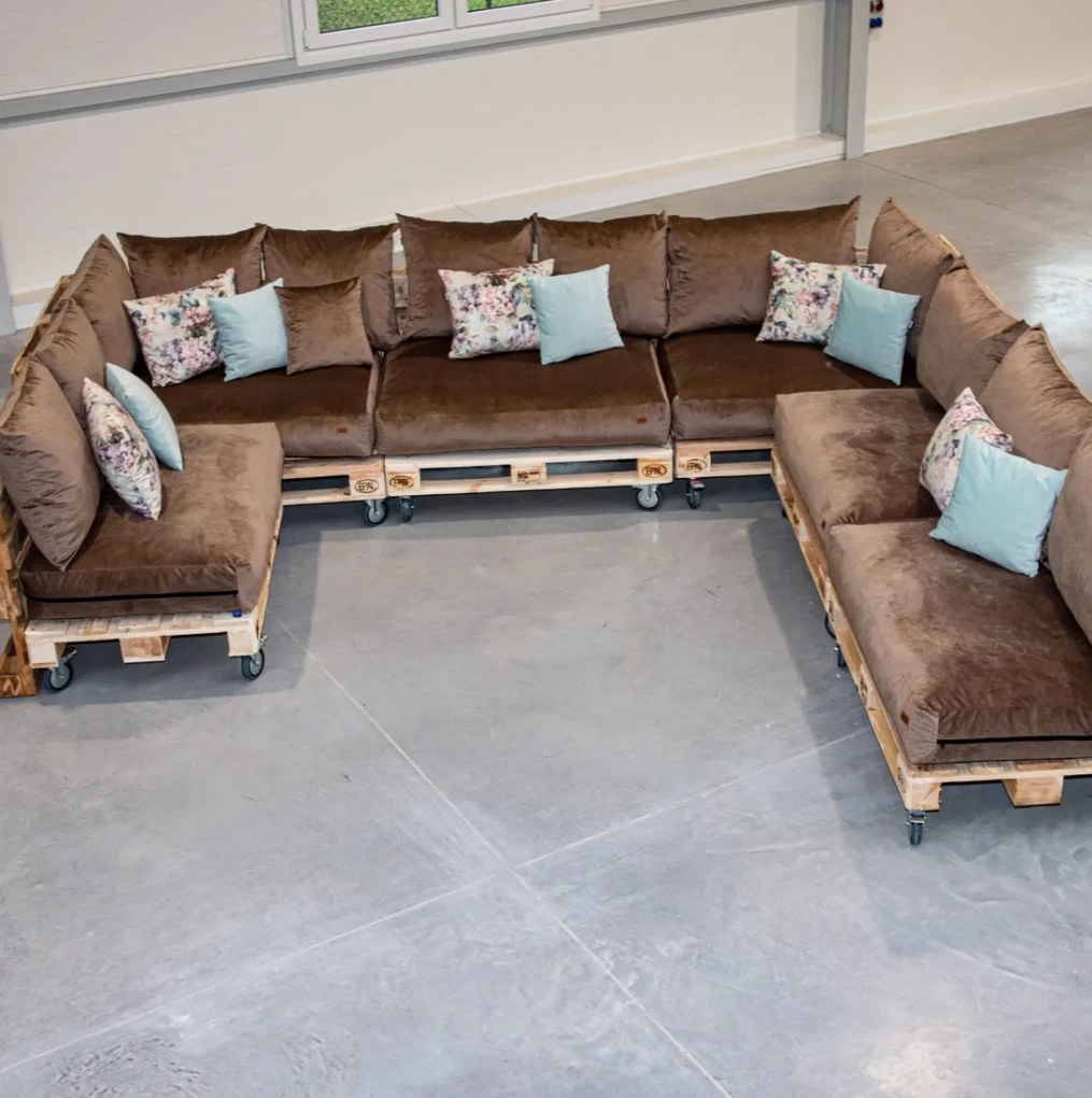 Golden Garden Paletové sedenie GG94/1 - Podsedáky a Vankúše "FIT IN" 120cm x 80cm x 15cm - penový granulát - capuccino