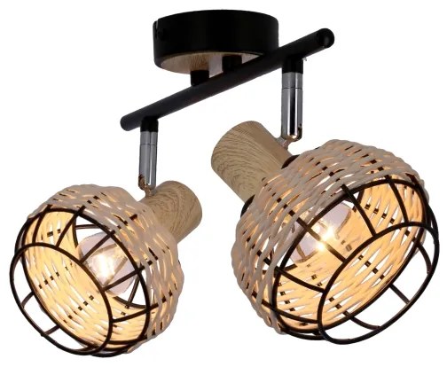 Bodové svietidlo TAJGA 2xE14/40W/230V ratan/čierna