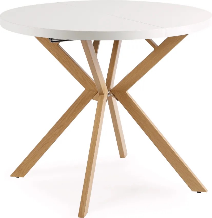 Rozkladací stôl DORIAN 80-160 cm Biely/Zlatý dub