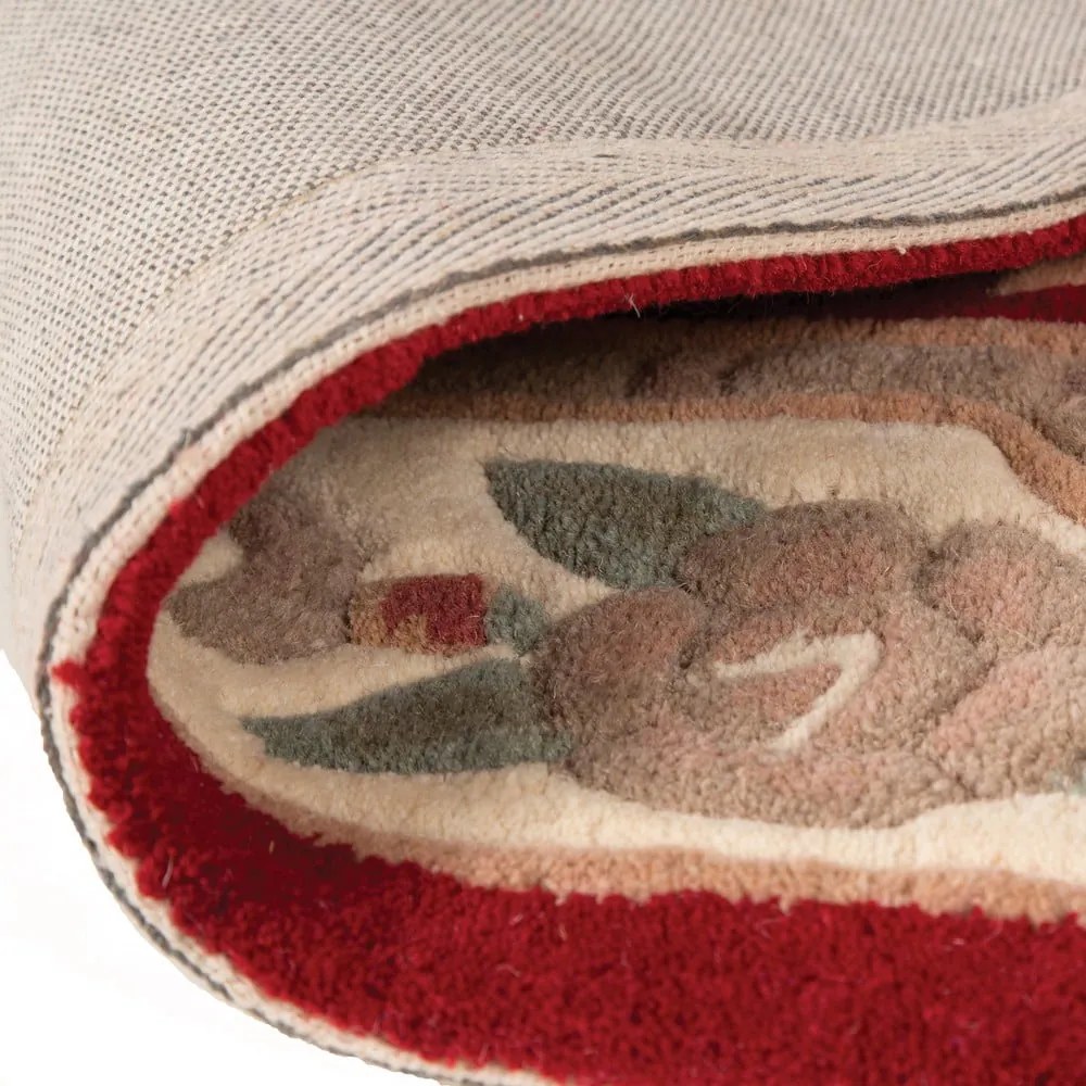 Červený vlnený koberec Flair Rugs Aubusson, ⌀ 120 cm