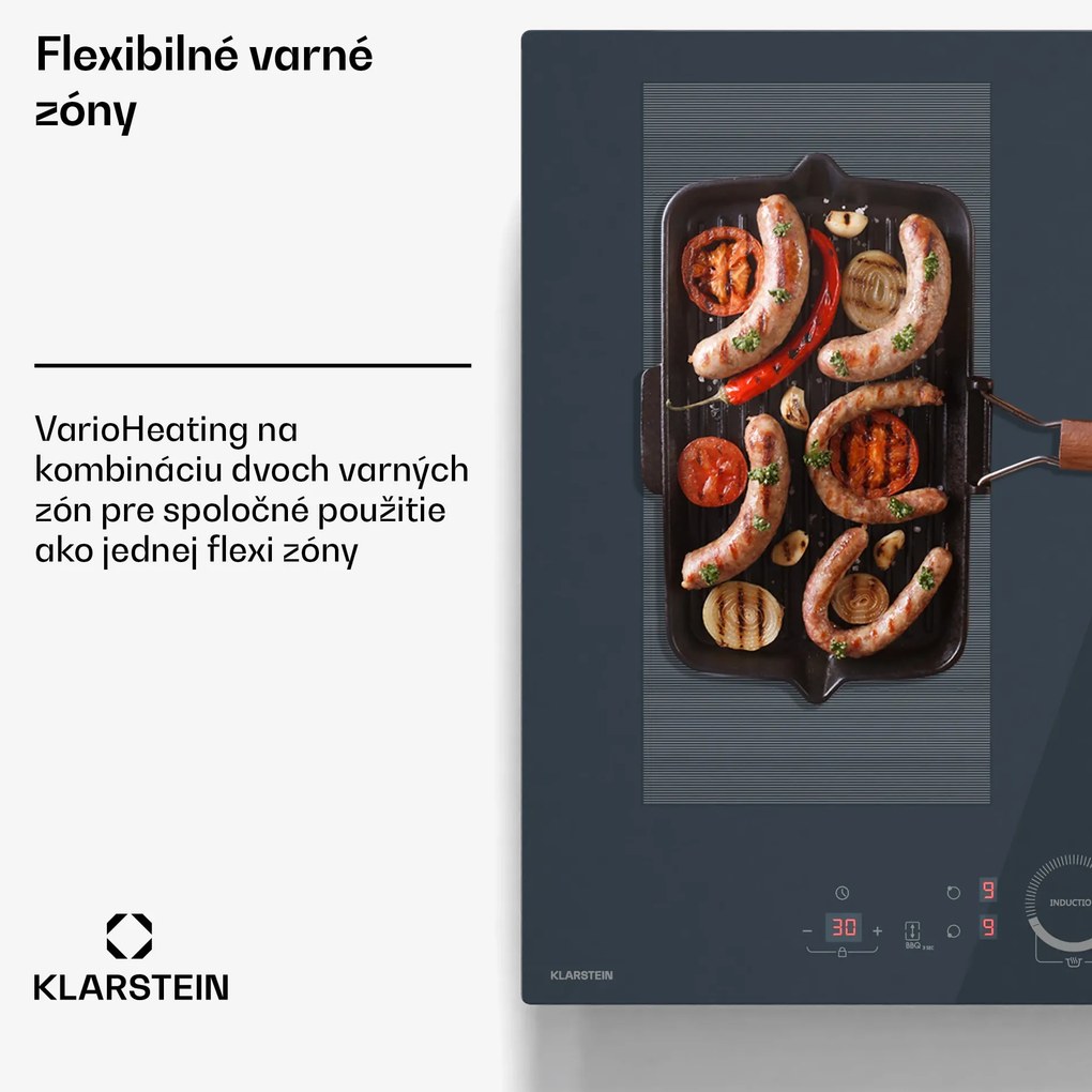 Klarstein Delicatessa 60 Flex vstavaná indukčná varná doska, 7000 W, Flexi zóna, Booster, Indukcia