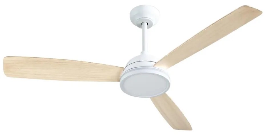 Aigostar B.V. Aigostar-LED Stmievateľný str. ventilátor 20W/230V 2700-6500K 132cm+DO biela/béž. AI1570