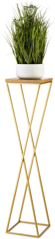 STOJAN NA KVETINÁČ LOFT6 100X24X24 CM ZLATÁ/HNEDÁ