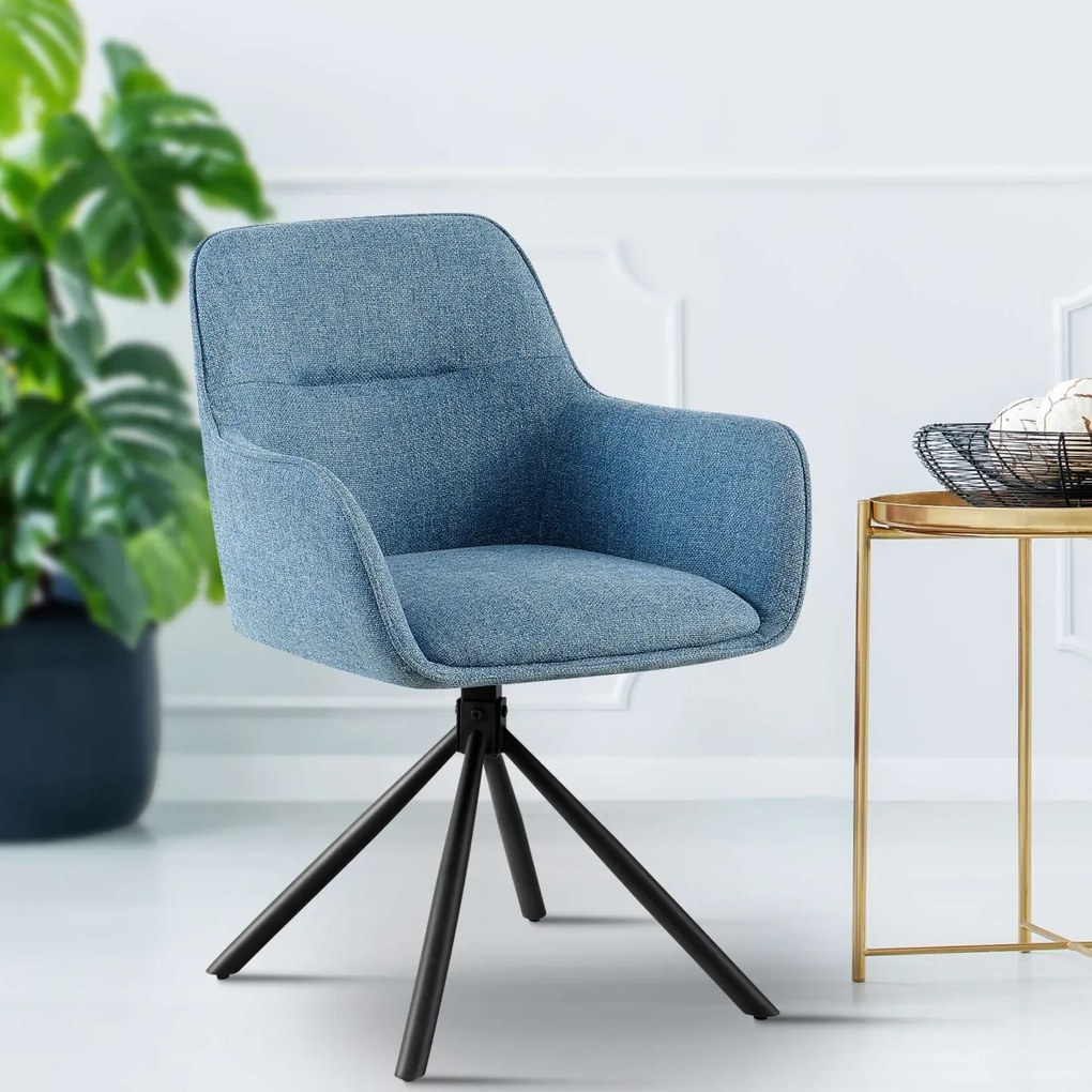 Stolička Tipton, látka - modrá