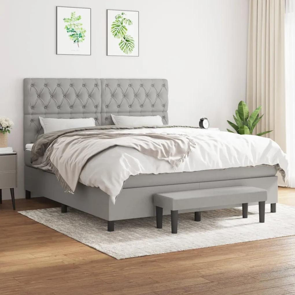 Boxspring posteľ s matracom svetlosivá 100x200 cm látka 3136845