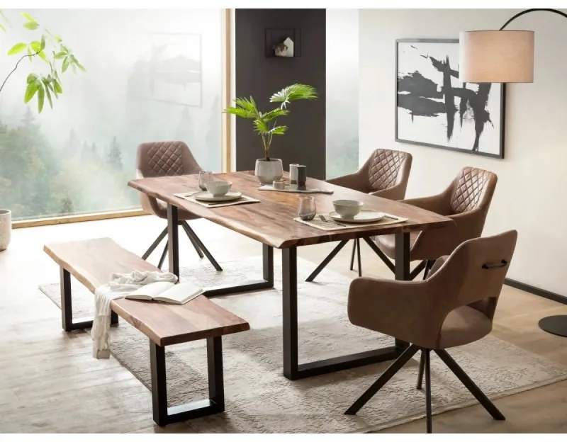 furniture-nabytek.cz - Masívny jedálenský stôl Bullwer z palisandru, lakovaný, hnedý – 170×90 cm