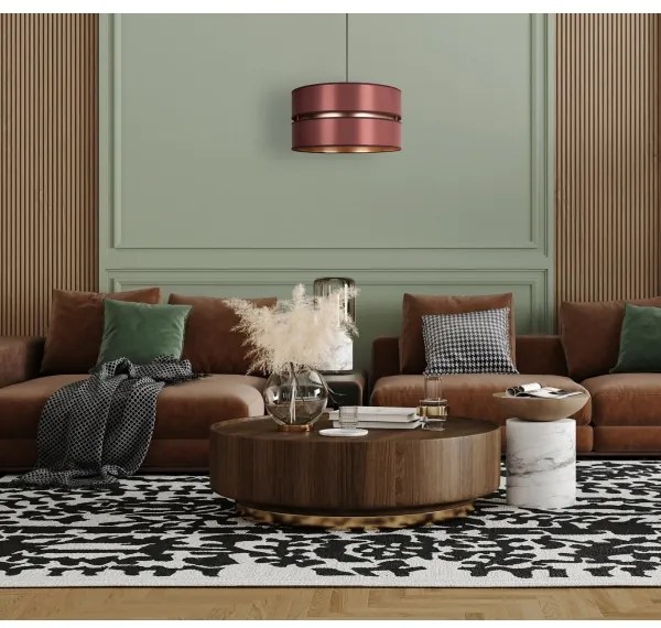 Duolla - Luster na lanku DUO 1xE27/15W/230V pr. 40 cm vínová/zlatá