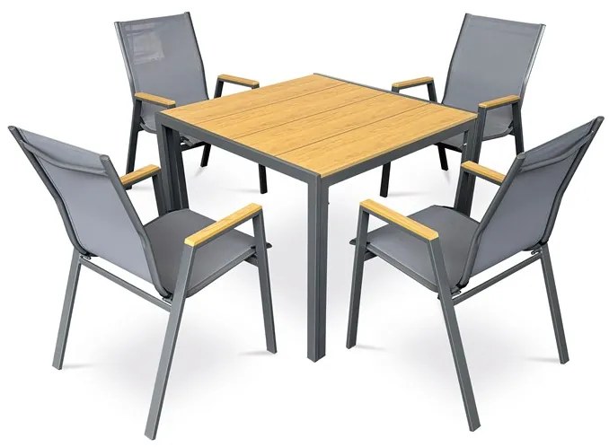 Autronic BONTEC Záhradný stôl, kov, polywood, hnedá, AZT-S1209 OAK Farba: Hnedá