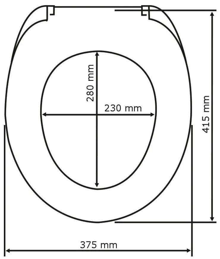 Tmavomodré WC sedadlo s jednoduchým zatváraním Wenko Samos, 44,5 x 37,5 cm