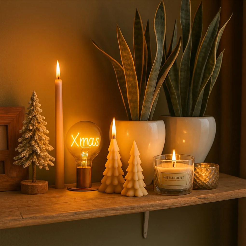 Vianočná LED žiarovka E27 Xmas Filament G125 Jantárová 1.8W 100 lm 1800K