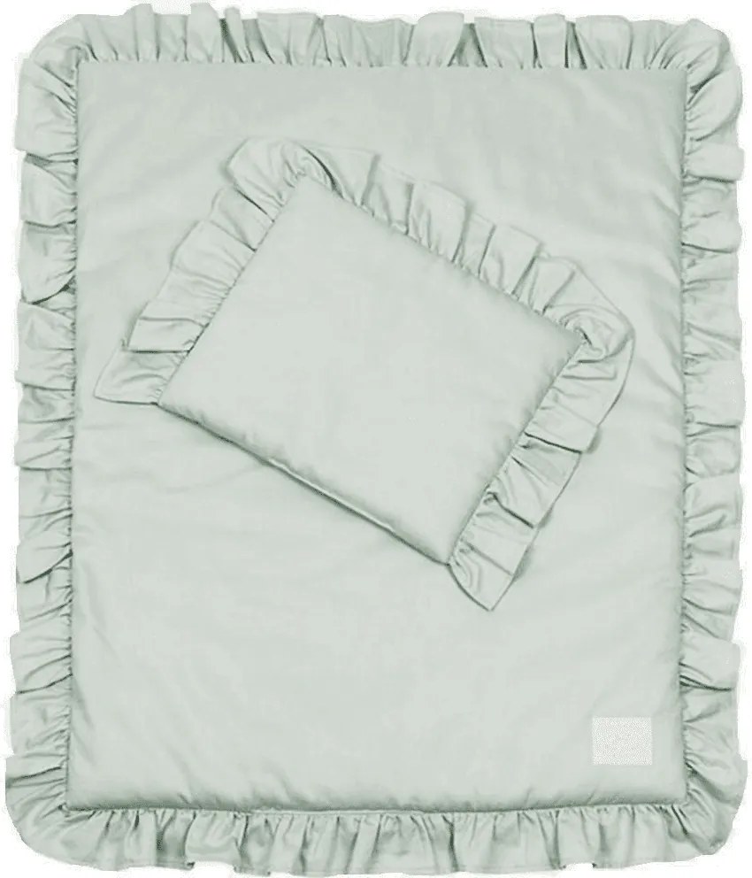 Sada do postieľok s volánom púštna zelená 50x65cm