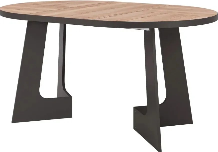 Rozkládací jídelní stůl Belagio 110/160 cm černý/dub Halifax