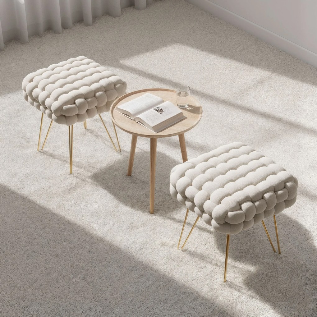 Taburet Dotty krémový