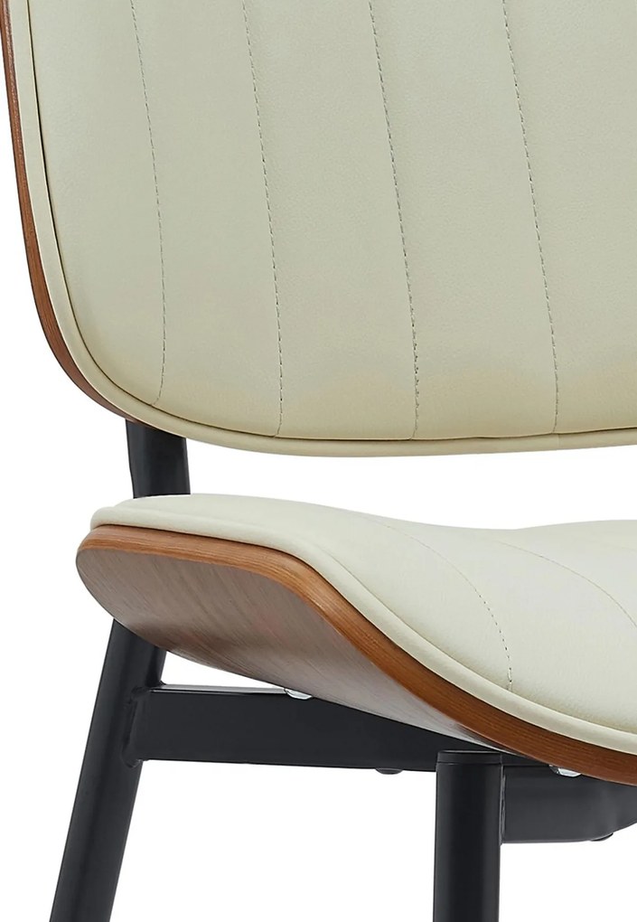 Konferenčná stolička Tiffin koženka - Orech / Krémová