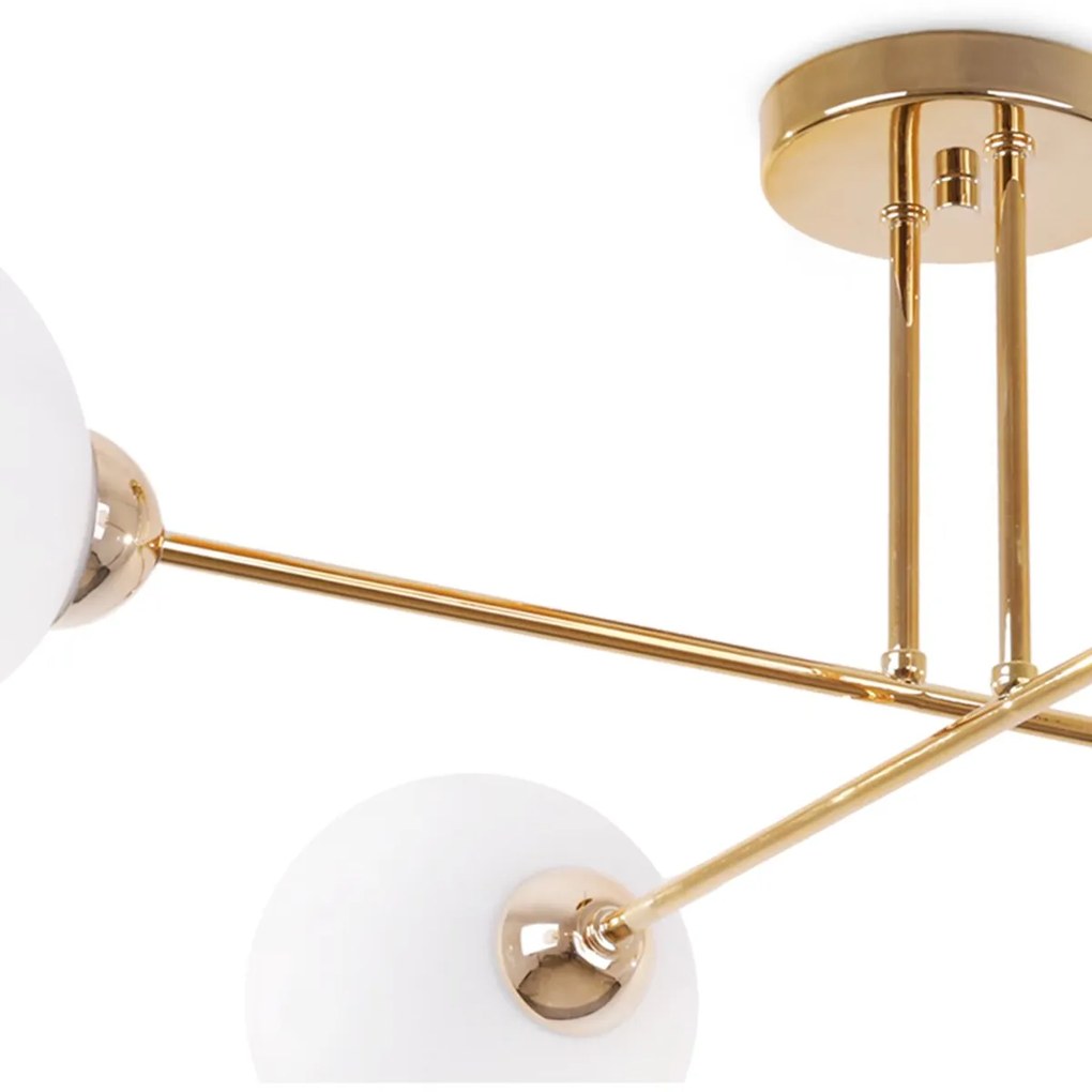 Stropné svietidlo Eliza, 4x biele sklenené tienidlo, G