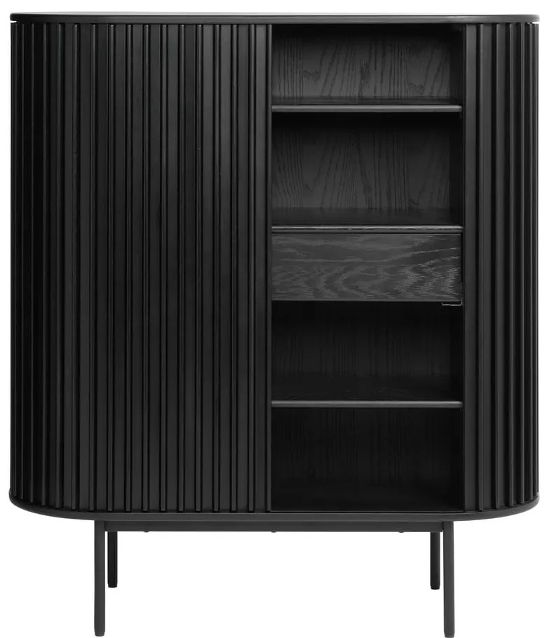 Čierna skrinka v dekore duba 125x110 cm Siena – Unique Furniture