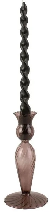 Hnedý sklenený svietnik PT LIVING Swirl, výška 17 cm