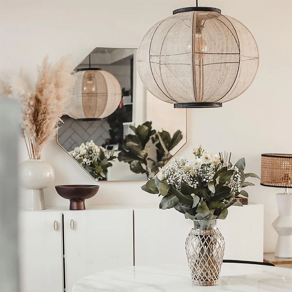 Inteligentné závesné svietidlo hnedé 48 cm vrátane Wifi G95 - Rob