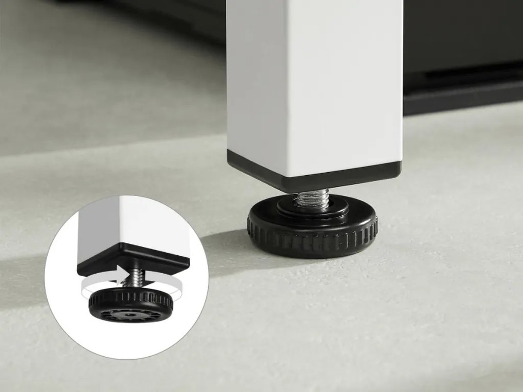 Biely jedálenský stôl s bielou doskou TESSA 120x60 cm