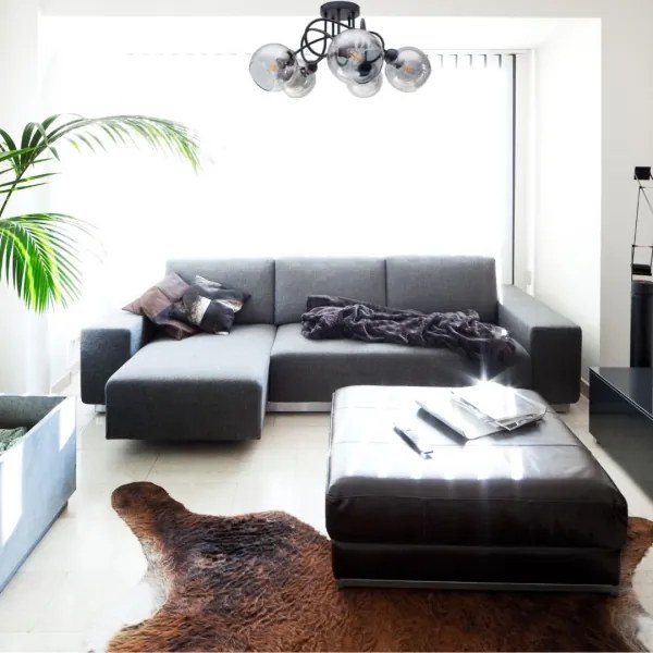 Prisadený luster LATIL 5xE27/60W/230V čierna