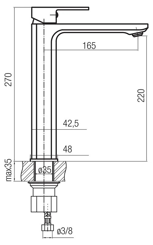 LOTOSAN LB54730 VICTORIA vysoká umývadlová batéria  chróm