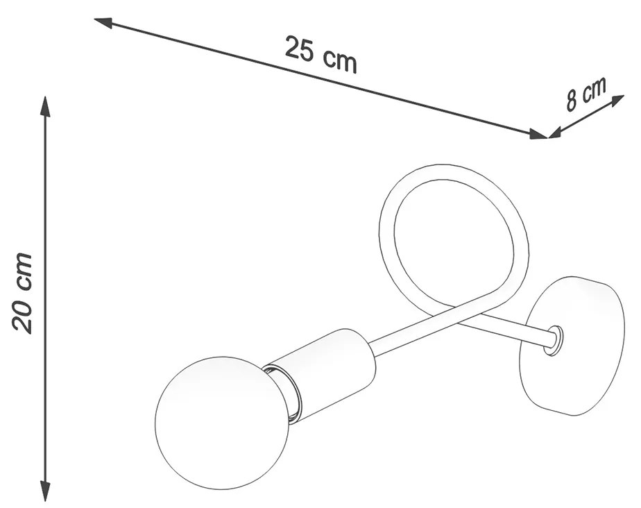 Sollux Lighting Nástenné svietidlo LOOP čierne