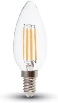 LED žiarovka E14 4W sviečka filament teplá biela stmievateľná