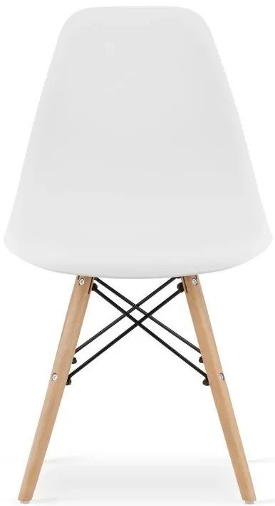 Set 4 stoličiek OSAKA biele / prírodné nohy